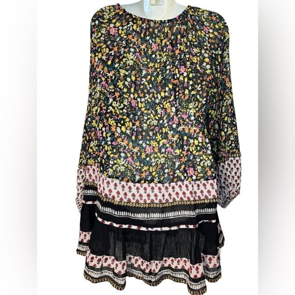 Free People Gardenia Printed Embellished Tunic Top - Picture 8 of 10